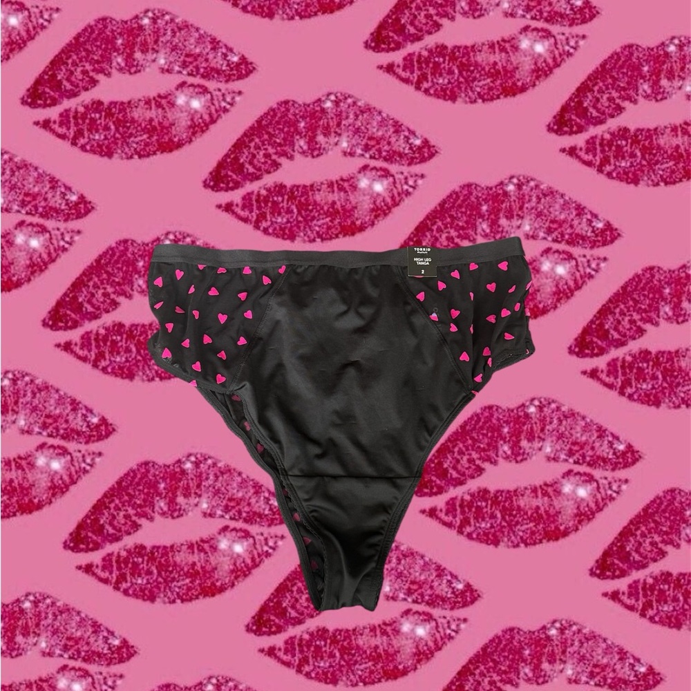 Torrid Black Panties with Pink Heart Design